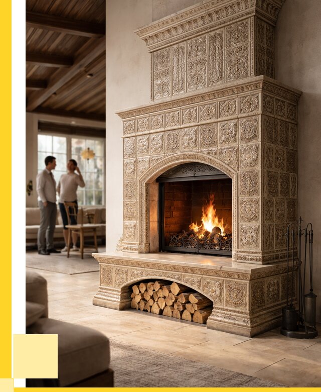 Купить изразцовый камин в Георгиевске от 257675 р. | ЭриданГрг