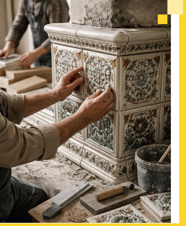 Изразцовые камины под ключ в Георгиевске: проект и монтаж