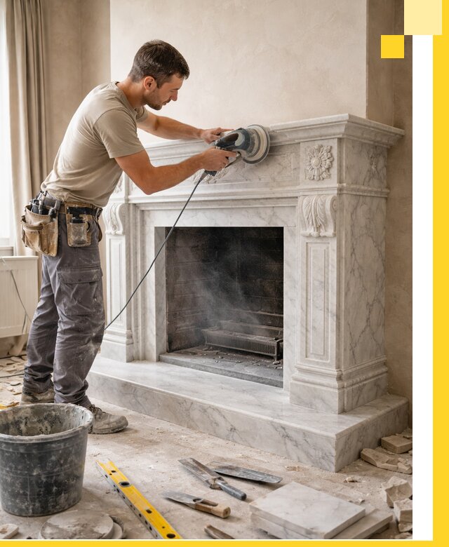 Изготовление и установка мраморных каминов в Георгиевске под ключ