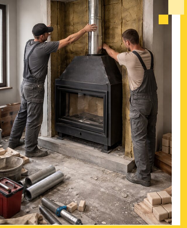 Изготовление и монтаж закрытых каминов в Георгиевске под ключ
