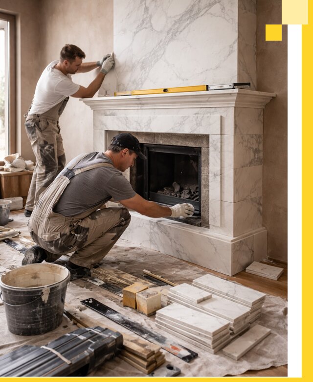 Отделка каминов в Георгиевске качественные облицовочные работы