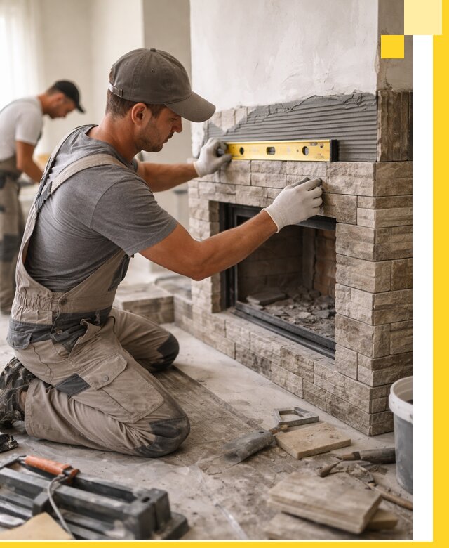 Облицовка каминов в Георгиевске, монтаж и отделка натуральным камнем