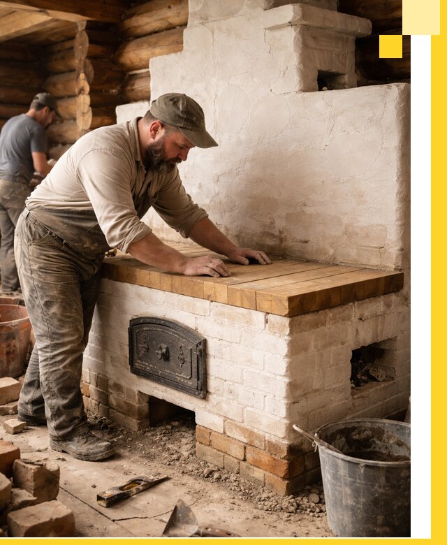 Проектирование и установка русской печи с лежанкой в Георгиевске