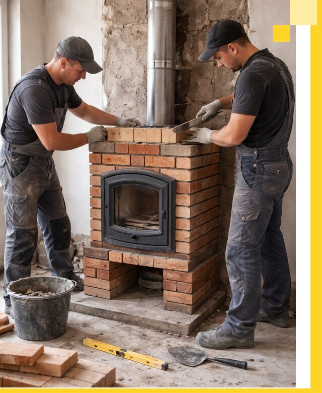 Монтаж печи камина под ключ в Георгиевске с гарантией и пусконаладкой