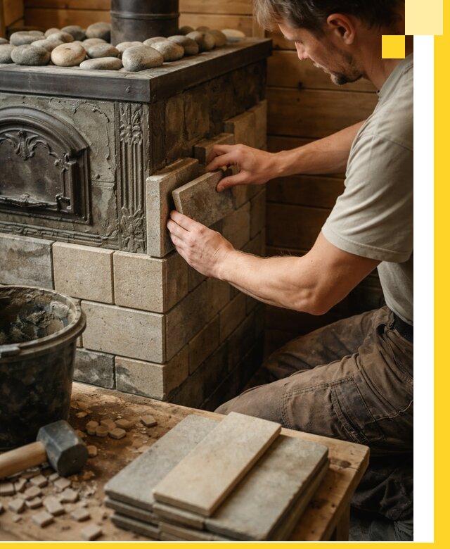 Облицовка банных печей в Георгиевске профессиональная отделка