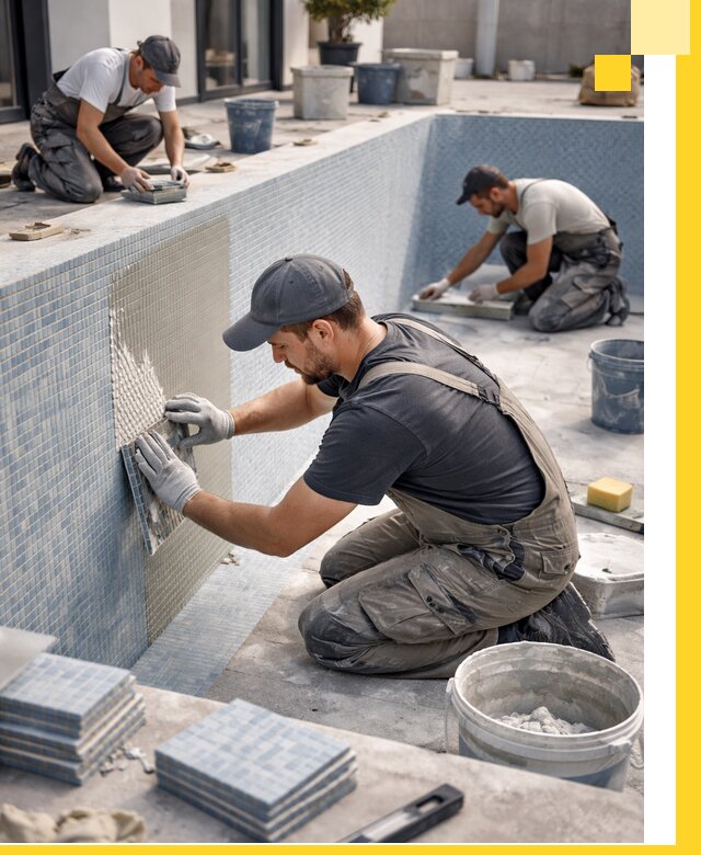 Облицовка бассейнов в Георгиевске плитка мозаика гидроизоляция