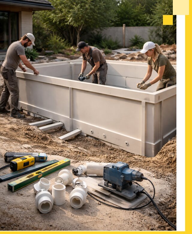 Установка полипропиленовых бассейнов под ключ в Георгиевске