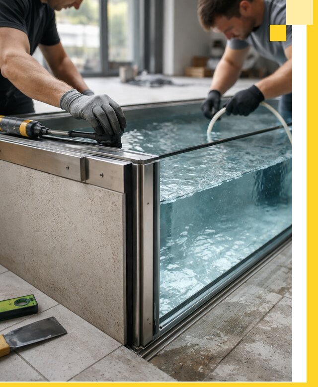 Проектирование и монтаж стеклянных бассейнов в Георгиевске