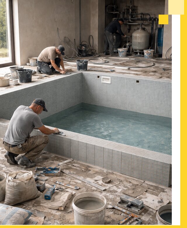 Строительство и монтаж бассейнов в помещении в Георгиевске