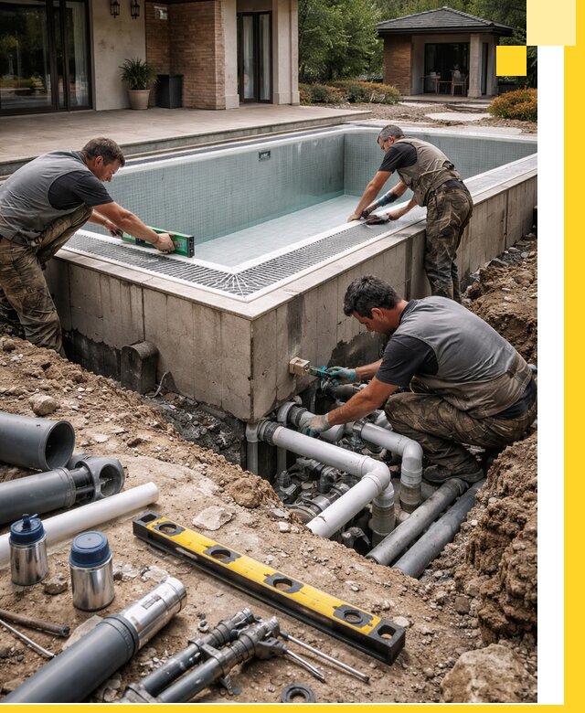 Строительство переливных бассейнов в Георгиевске под ключ