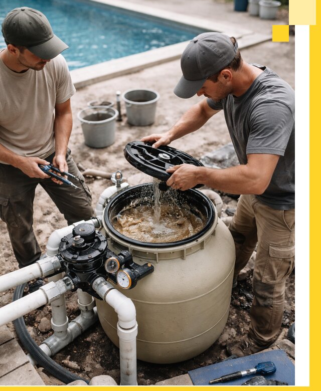 Установка и обслуживание песочных фильтров для бассейнов в Георгиевске