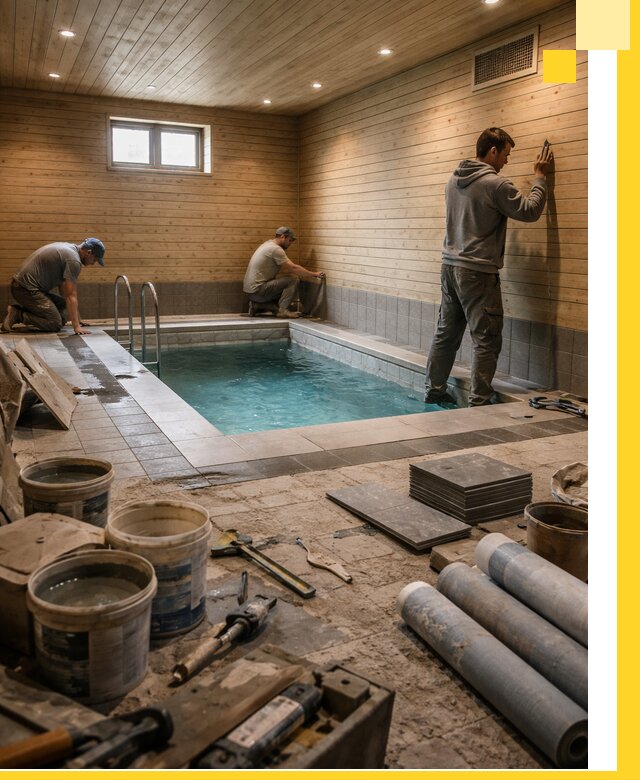 Строительство бани с бассейном и сауной под ключ в Георгиевске