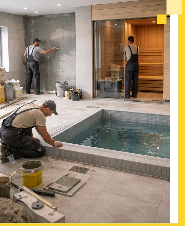 Проектирование и строительство сауны с бассейном в Георгиевске