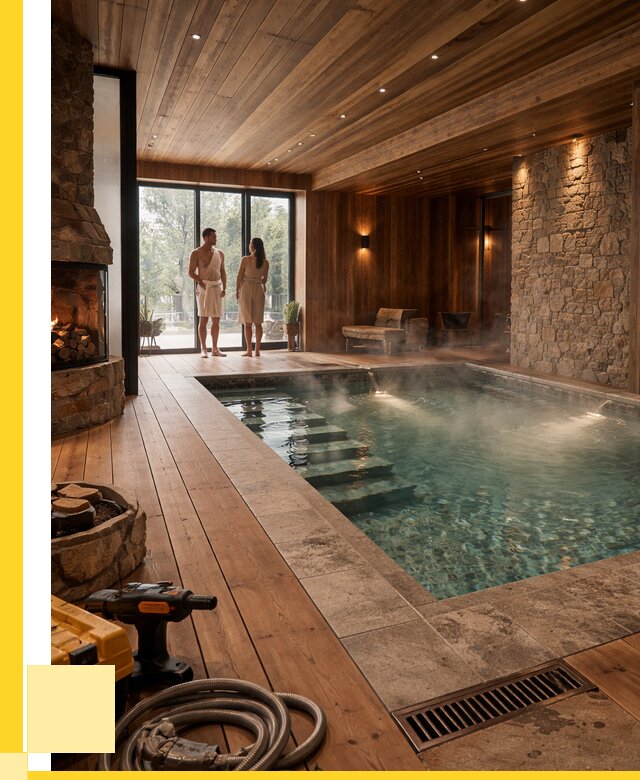 Проекты бань с бассейном под ключ в Георгиевске от 77303 р., ЭриданГрг