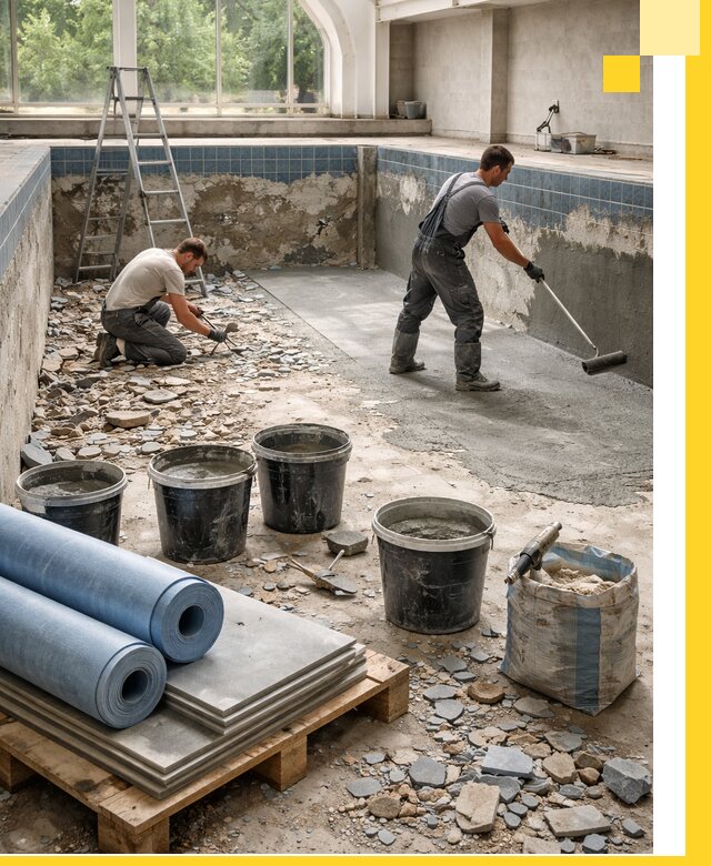 Реконструкция бассейнов в Георгиевске: ремонт, гидроизоляция