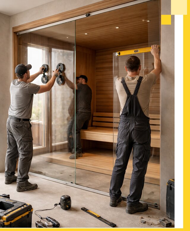 Производство и монтаж стеклянных саун под ключ в Георгиевске