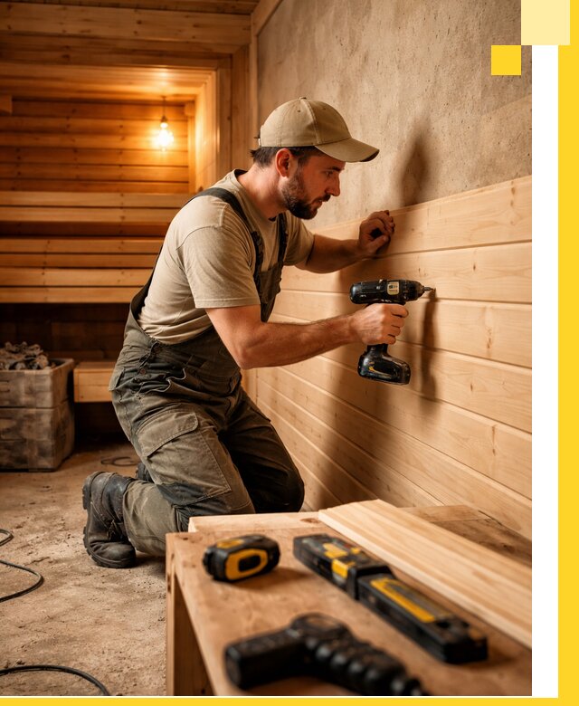 Профессиональная внутренняя отделка бани в Георгиевске под ключ