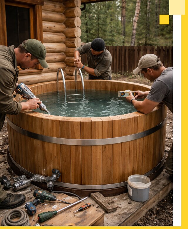 Строительство бань с купелью под ключ и отделкой в Георгиевске