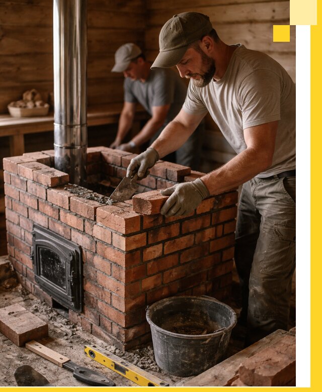 Кирпичные печи для бани под ключ в Георгиевске, проект и монтаж