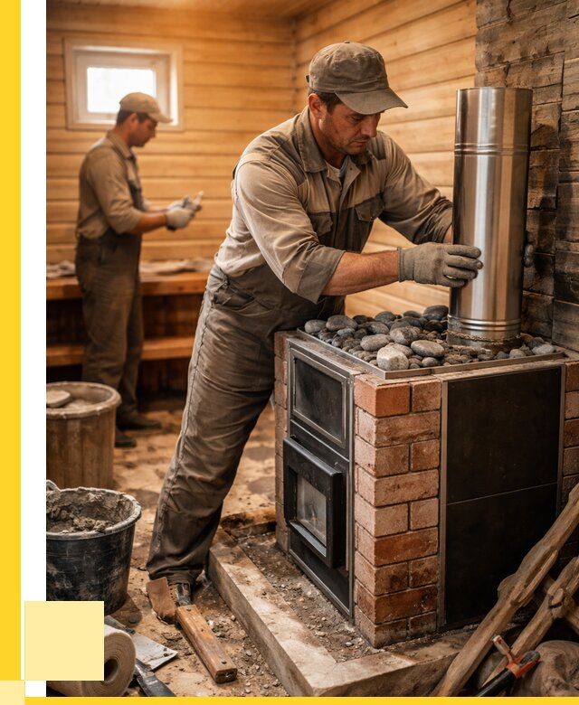 Монтаж печи в бане под ключ в Георгиевске от 20614 р. | ЭриданГрг