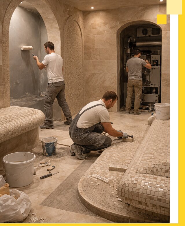 Строительство бани с хамамом и бассейном под ключ в Георгиевске