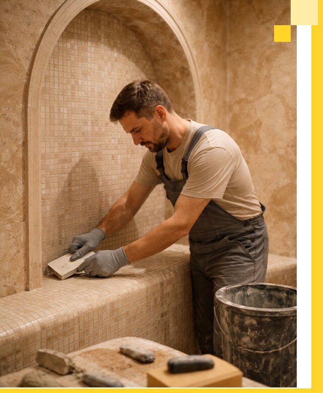 Профессиональная отделка хамамов с мозаикой под ключ в Георгиевске