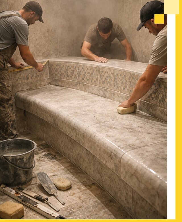 Изготовление и установка сидений для хамама в Георгиевске